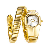 Unique Snake Shape Luxury  Bling Gold Quartz  Wrist Watch For Women - Ladies MISSFOX Women's Watch