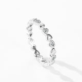 Charm Romantic Heart Design AAAA Lab Created Diamonds 925 Silver Rings