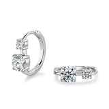 Stunning Luxury D Colour 1 Carat Moissanite Diamonds Earrings - Silver Hoop Earrings For Women Fine Jewellery - The Jewellery Supermarket