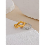 18K Gold Plated High Quality Stainless Steel Twisted Round Simple Daily Ring