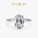 Stunning 3CT Oval Cut AAAA Lab Created Diamond Sterling Silver Engagement Rings