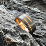 Special Groove Finish 8mm Two Colours Cool Men Women Tungsten Rings Comfort Fit