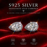Stunning 3EX Cut Various Cuts Moissanite Earrings 0.5-2ct D Colour VVS1 S925 Silver