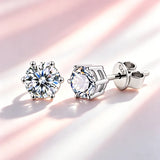 Multicolour 0.1ct-2carat Moissanite Diamonds  D VVS1 925 Silver Stud Earrings