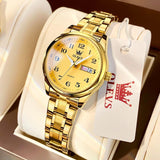 Original Luxury Gold Plated Watches for Ladies Waterproof Stainless Steel Quartz Wristwatches for Women