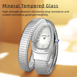 New Light Luxury Serpentine Quartz Rhinestone Embellished Bracelet Watch