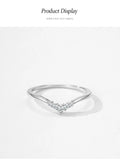 V-Shaped Dolphin Fish Tail Design AAAA Lab Created Diamonds Sterling Silver Ring