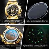 New Luxury Luminous Waterproof  Automatic Original Mechanical Watches For Men with Week Calendar - Ideal Gifts