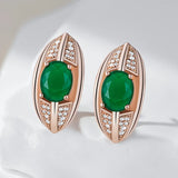 14 Karat Gold Filled Luxury Green and White AAA Zircon Crystals Drop Earrings
