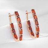 14 Karat Rolled Gold Oval Multicolor AAA Zircon Crystals Long Drop Luxury Earrings