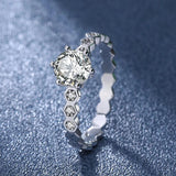 Honeycomb Design VVS1 D Colour 1/2CT Moissanite Wedding Engagement Rings For Women Sterling Silver Fine Jewellery