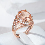 14 Karat Filled Gold Brown AAA Zircon Crystal Unique Elegant Jewellery Rings For Women