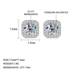 Superb Square Cut D Colour VVS Moissanite Diamond Stud Earrings - Luxury Sterling 925 Silver Fine Jewellery For Women - The Jewellery Supermarket