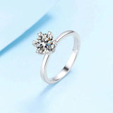 0.5ct-2ct Moissanite Engagement Wedding Diamond Solitaire Rings for Women 925 Sterling Silver Luxury Fine Jewellery