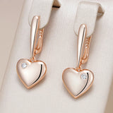 14K Rolled Gold Luxury Heart AAA Zircon Diamonds Drop Fine Jewellery Earrings for Women