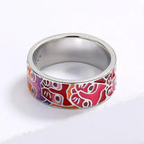 New Unique Handmade Enamel Graffiti Cute Colourful Cartoon Cat Face Ring