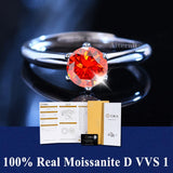 S925 Silver D VVS1 100% Real Moissanite Ring Adjustable Size Pass Diamond with GRA Certificate 18K Plating Rings