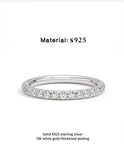 Super White Gold Plated Full Diamond Eternity Moissanite Rings Sterling Silver Engagement Wedding Rings for Women