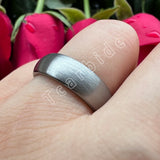 Domed Brushed Multicolor 6mm 8mm Tungsten Engagement Wedding Rings For Women Men