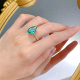 Amazing New Imported Water Drop Emerald Green High Quality AAAAA High Carbon Diamonds Fashion Rings - The Jewellery Supermarket