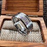 Gear Wheel Blue Carbon Fiber Inlay Unique 6/8mm Tungsten Carbide Wedding Rings