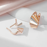 14 Karat Gold Filled Smooth Silver Gold Colour Wave Drop Earrings For Women Fine Jewellery