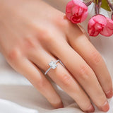 Excellent 1-4carat Radiant Cut VVS1 D Colour Moissanite Silver Engagement Ring