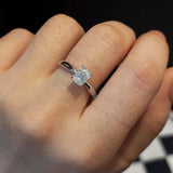 Excellent 1Carat Radiant/Asscher Cut Moissanite Diamond Rings 925 Silver Wedding Engagement GRA Certified Jewellery
