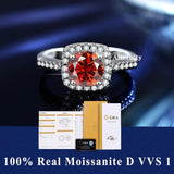 Fabulous 100% Real Moissanite Ring D VVS1 Adjustable Size S925 Sliver GRA Certificate Wedding Rings for Women