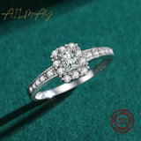 Luxury 925 Sterling Silver AAAA Lab Created Diamonds Rectangle Ring Fine Jewellery