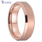 Beveled Satin Finish 6mm 8mm Classic Tungsten Carbide Wedding Rings for Men Women