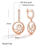 14K Gold Filled Flower DEsign Shiny AAA Zircon Diamonds Dangle Fine Jewellery Earrings