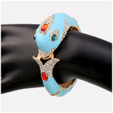 New Unique Design 6 Colours Gold Plated with Full AAA Rhinestones Dolphin Animal Enamel Statement Bracelet Bangle - The Jewellery Supermarket