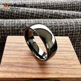 High Polished Dome 6mm 8mm Blue/Black/Gunmetal Men Women Tungsten Carbide Rings