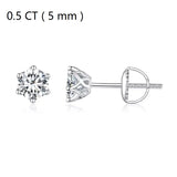 Fabulous 0.5-3CT Moissanite Diamonds Sterling Silver Stud Earrings for Women Men