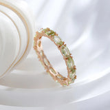 Splendid 14K Filled Gold Oval Light Orange AAA Zircon Crystals Ring Luxury Jewellery