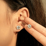 Solitaire Round D-Colour 0.1CT-3CT Moissanite Diamonds Unisex Stud Earrings