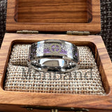 Gear Wheel Blue Carbon Fiber Inlay Unique 6/8mm Tungsten Carbide Wedding Rings