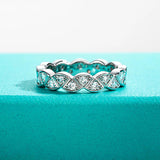 Splendid D Coluor VVS1 Moissanite Diamonds Eternity Wedding Engagement Leaf Rings - Sterling Silver Fine Jewellery