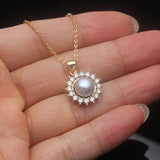 Sunburst Design Real Multicolour Pearls AAA Zircon Diamonds Silver Earrings