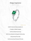 Elegant Green Emerald Cut AAAA Lab Created Diamond S925 Sterling Silver Ring