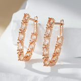 14 Karat Rolled Gold Oval Multicolor AAA Zircon Crystals Long Drop Luxury Earrings