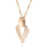 14K Gold Filled  New Fashion Glossy Unusual Geometry Hollow Pendant Necklace for Women