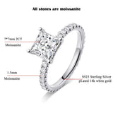 2.6cttw Princess Cut VVS1 D Colour Solitaire Moissanite Diamond Silver Engagement Ring