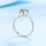 Luxury 0.5-3CT VVS1 Moissanite Diamond Classic Bull Rings For Women 925 Silver Wedding Engagement Fine Jewellery