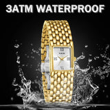 New Fashion Casual Luxury Gifts New Watches for Women Waterproof Square Dial Steel Belt Quartz Wrist Watches
