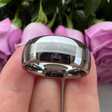 Dome Band Center Brushed 8MM 10MM Men's and Women's Tungsten Carbide Rings