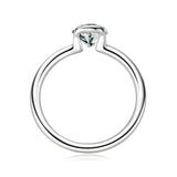 1CT 6.5mm  Real D Color Round Diamond VVS1 Moissanite 925 Silver Engagement Wedding Rings for Women Fine Jewellery