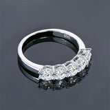 Terrific 3mm 4mm Moissanite Half Eternity Band 5-stone 7-stone Silver Wedding Rings