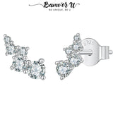Unique Moissanite Diamond 925 Sterling Silver Unique Bubble Design Stud Earrings
